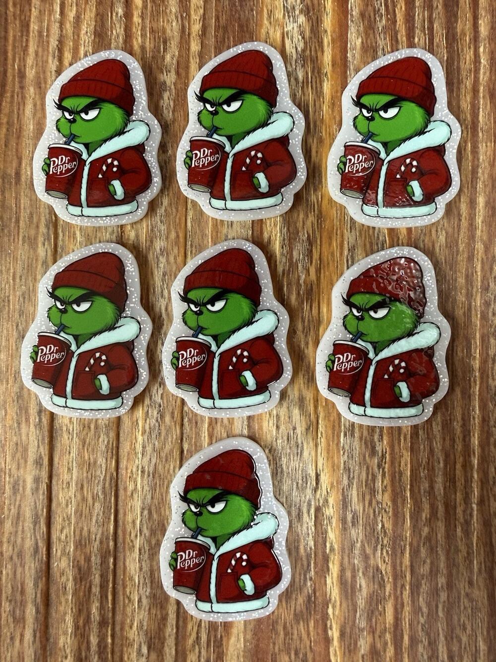 7 Pc Dr Pepper Grinch Acrylic Flatbacks